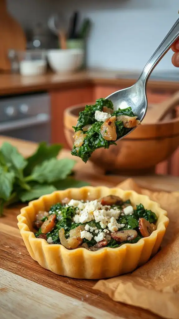 fill with spinach mixture