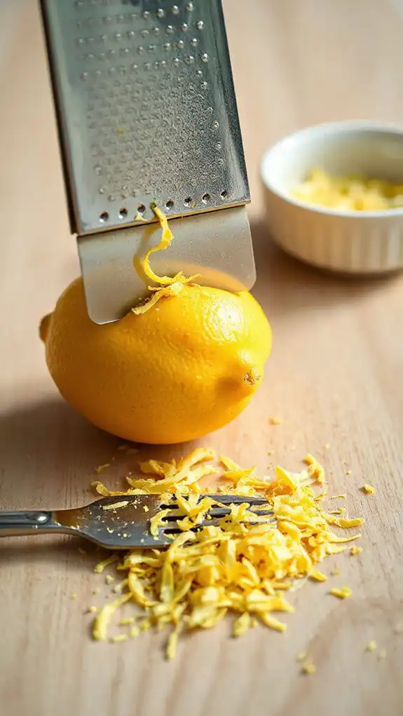 finely grate lemon zest