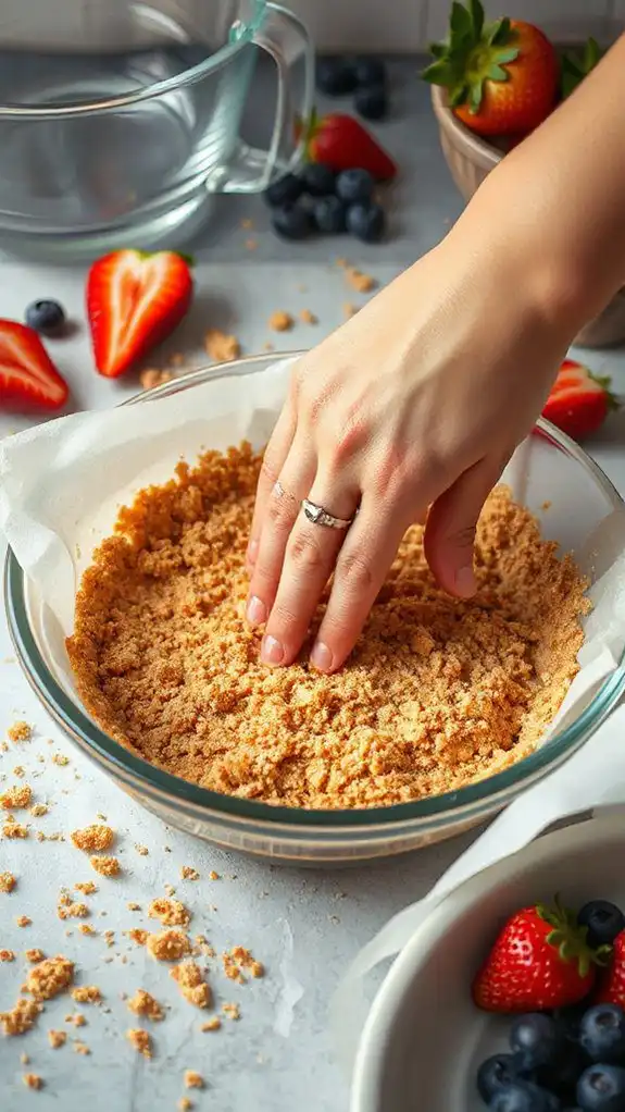 firmly press crust evenly firmly press crust evenly