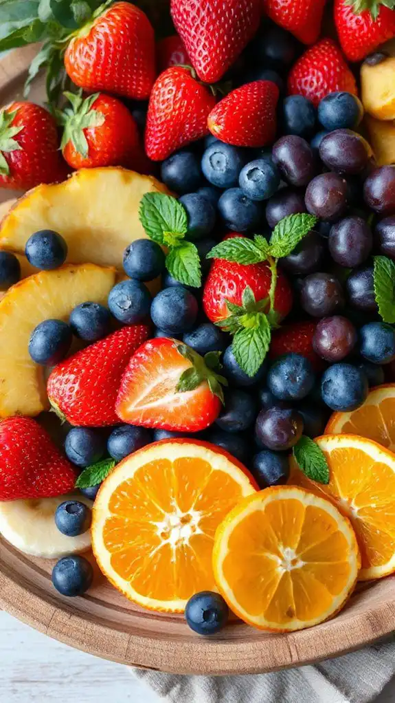 flag shaped fruit platter