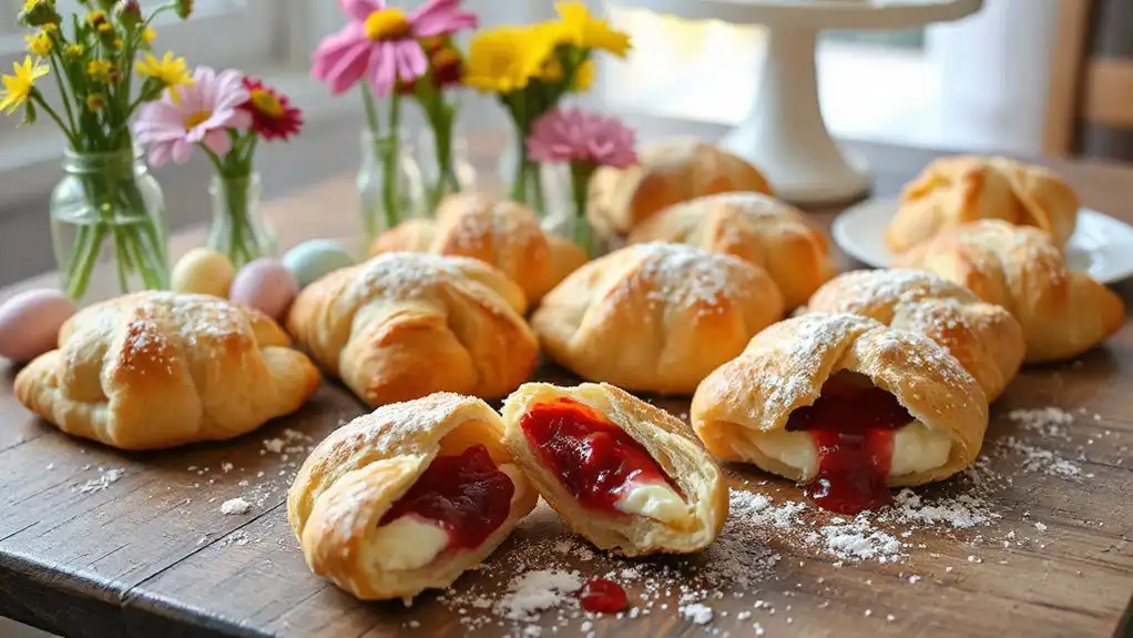flaky pastries with sweetness
