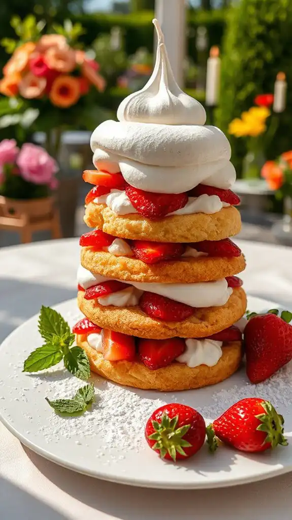 fluffy strawberry meringue dessert