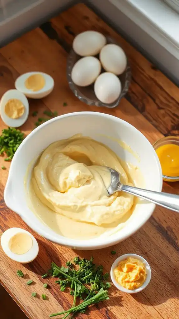 fold in mustard gently