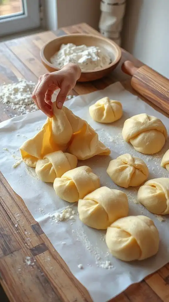form brioche dough balls