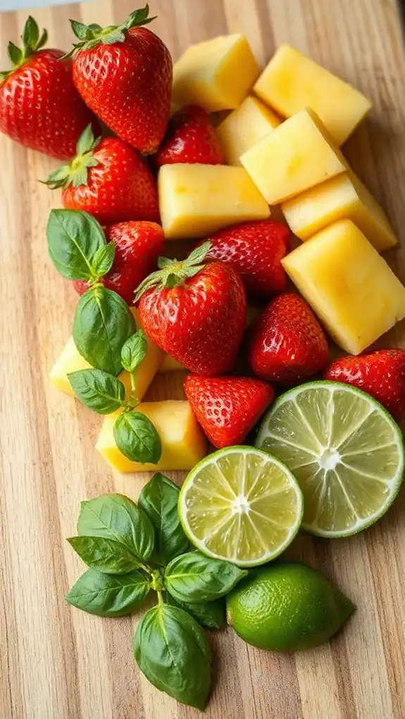 fresh basil lime fruits fresh basil lime fruits