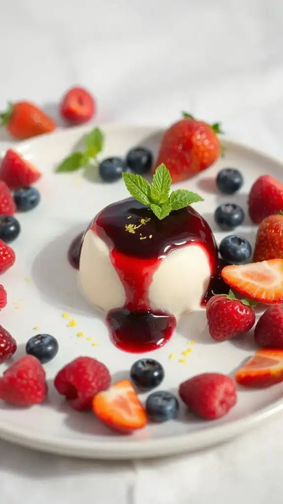 fresh berries as garnish