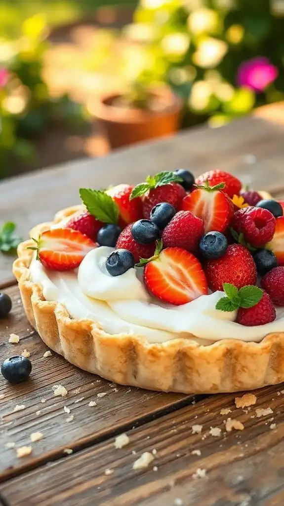 fresh berries in creamy tart