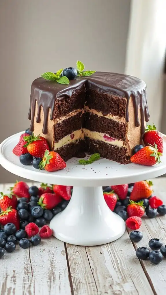 fresh berries on top
