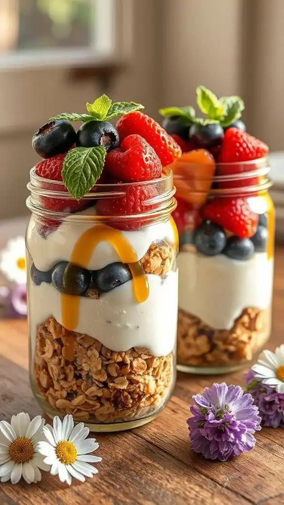 fresh berry granola parfaits
