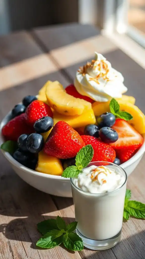 fresh fruit with coconut whip fresh fruit with coconut whip