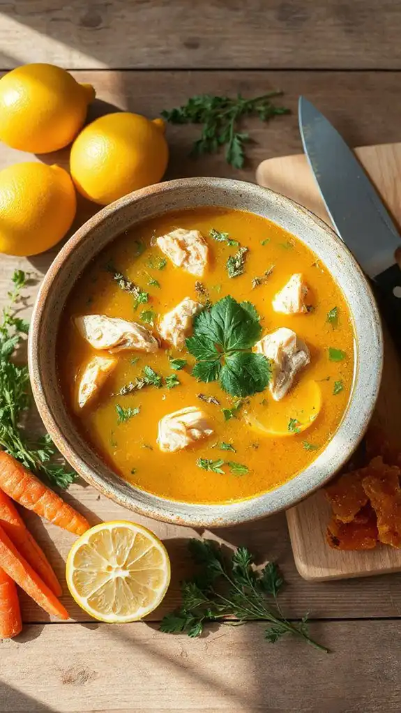 fresh herbs enhance soup