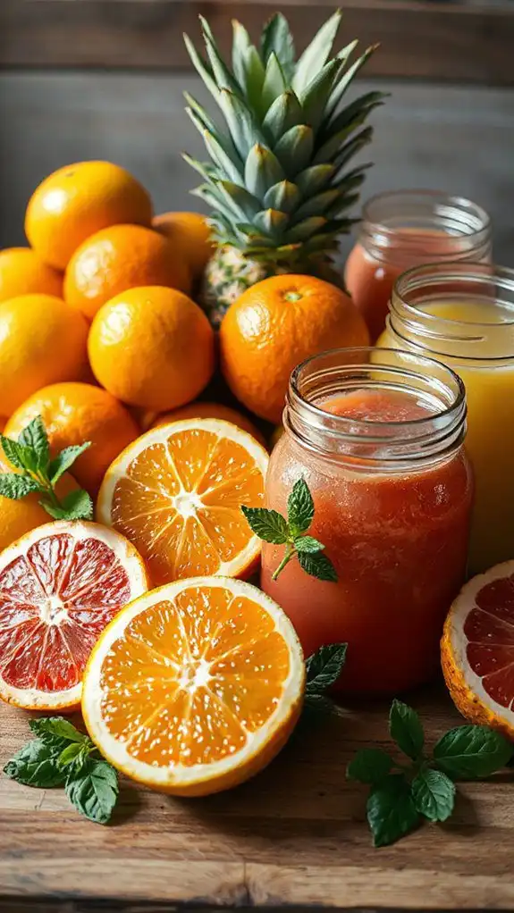 fresh juice variety preparation