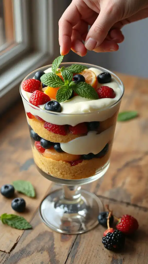 fresh mint crowns trifle