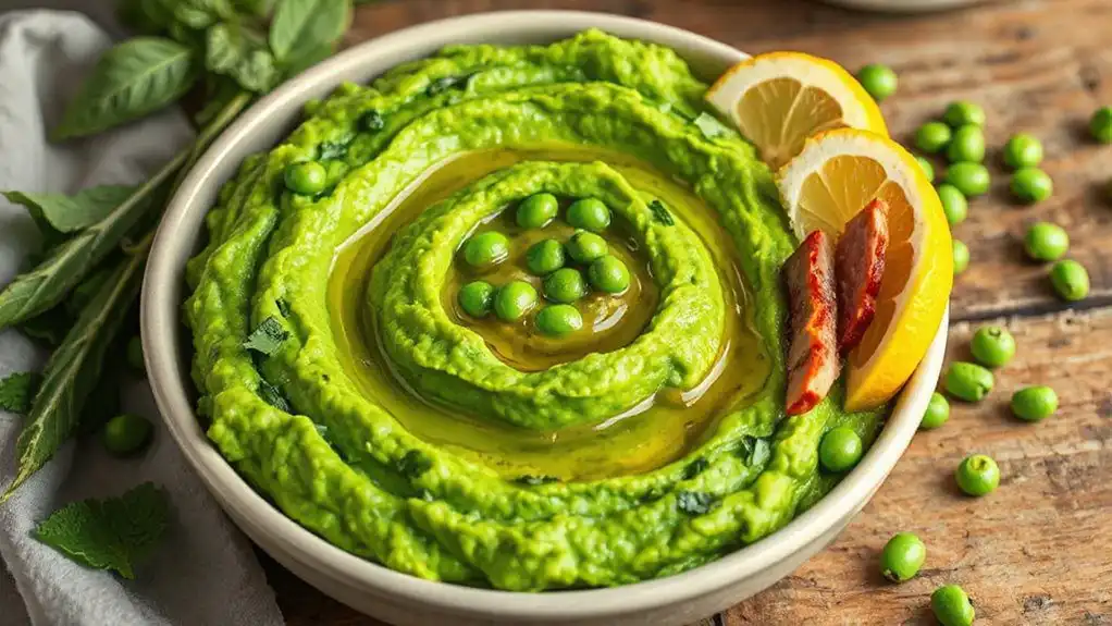 fresh mint pea mash