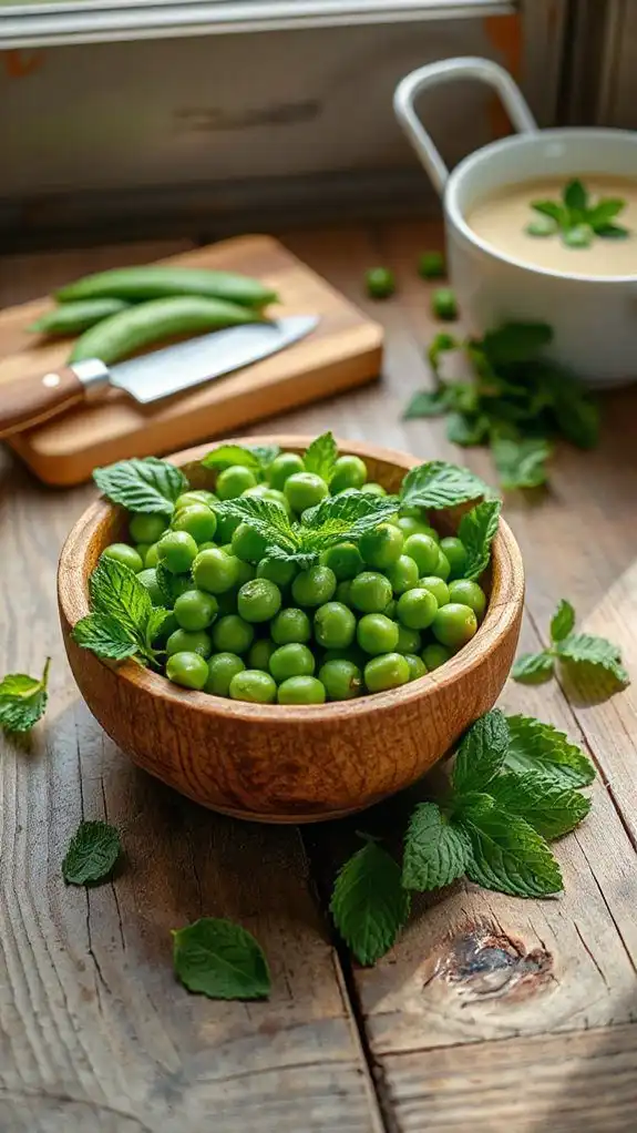 fresh peas with mint