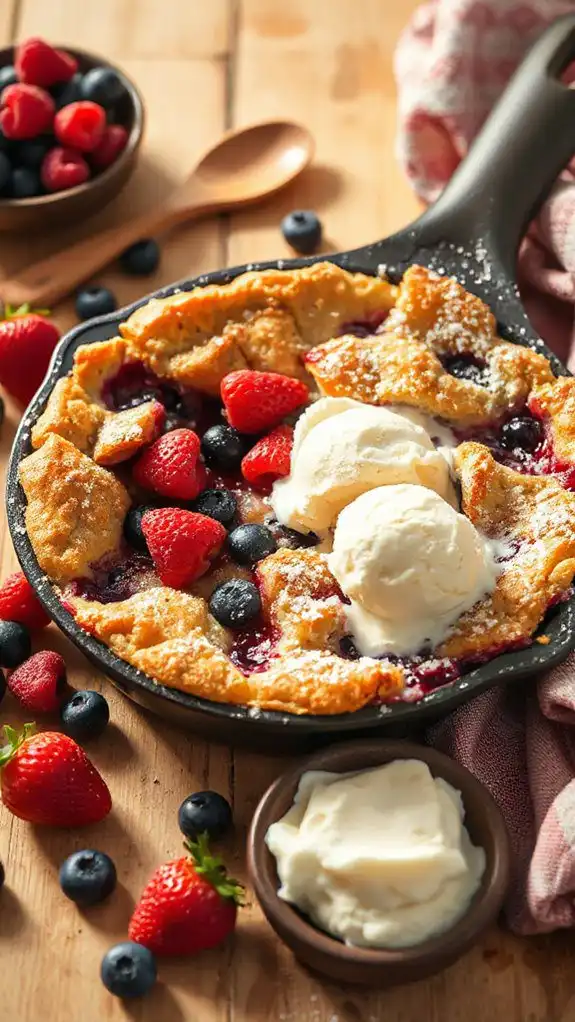 fresh triple berry cobbler