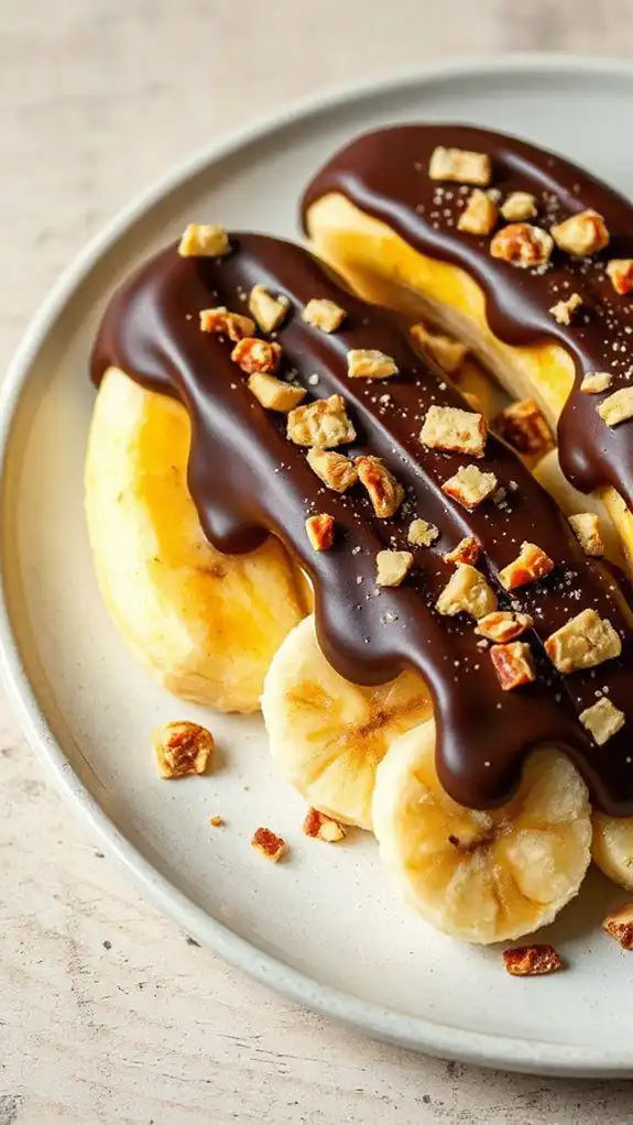 frozen banana snickers treat