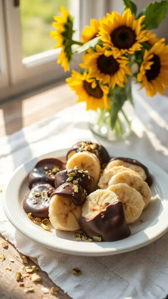 frozen chocolate banana bites