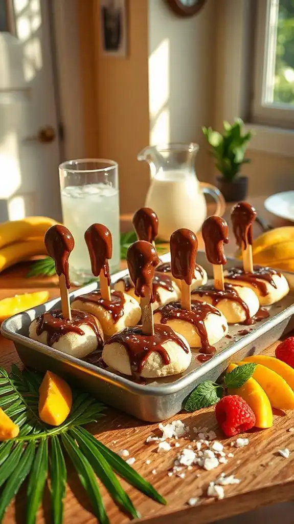frozen chocolate banana treats