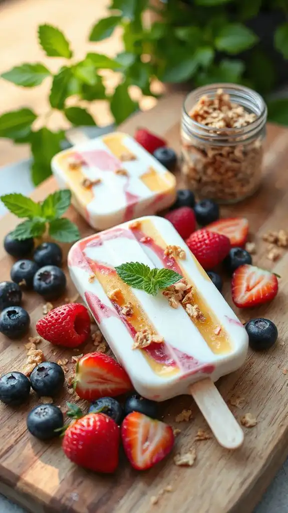 frozen yogurt and granola