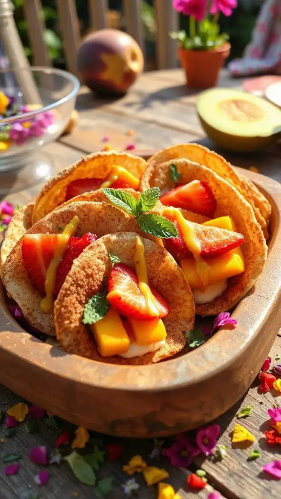 fruity summer dessert tacos