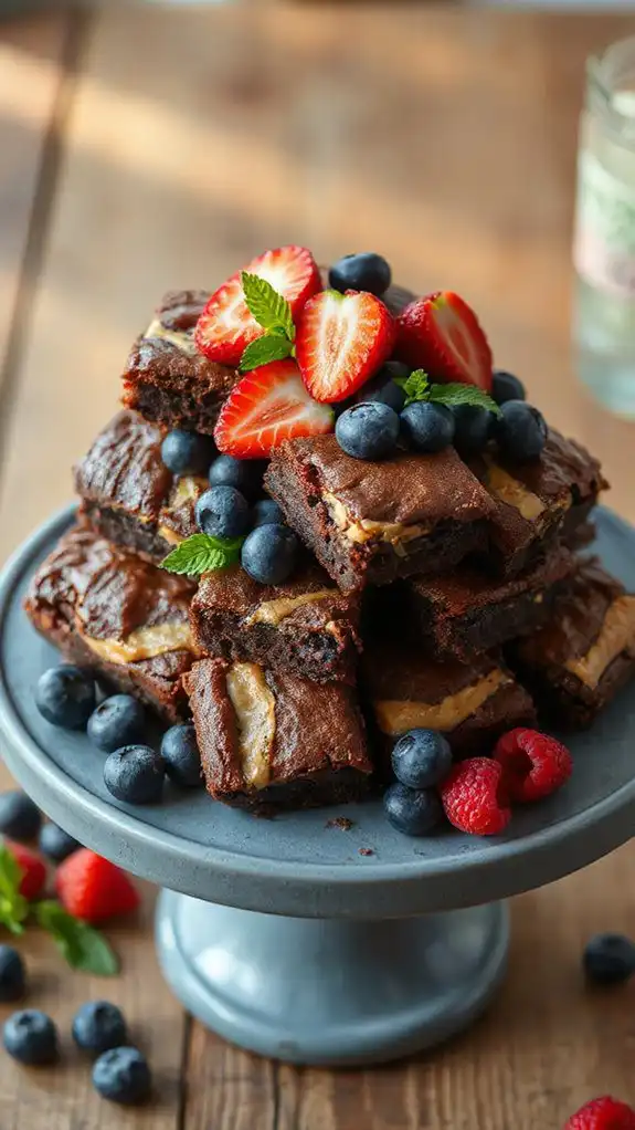fudgy peanut butter brownies