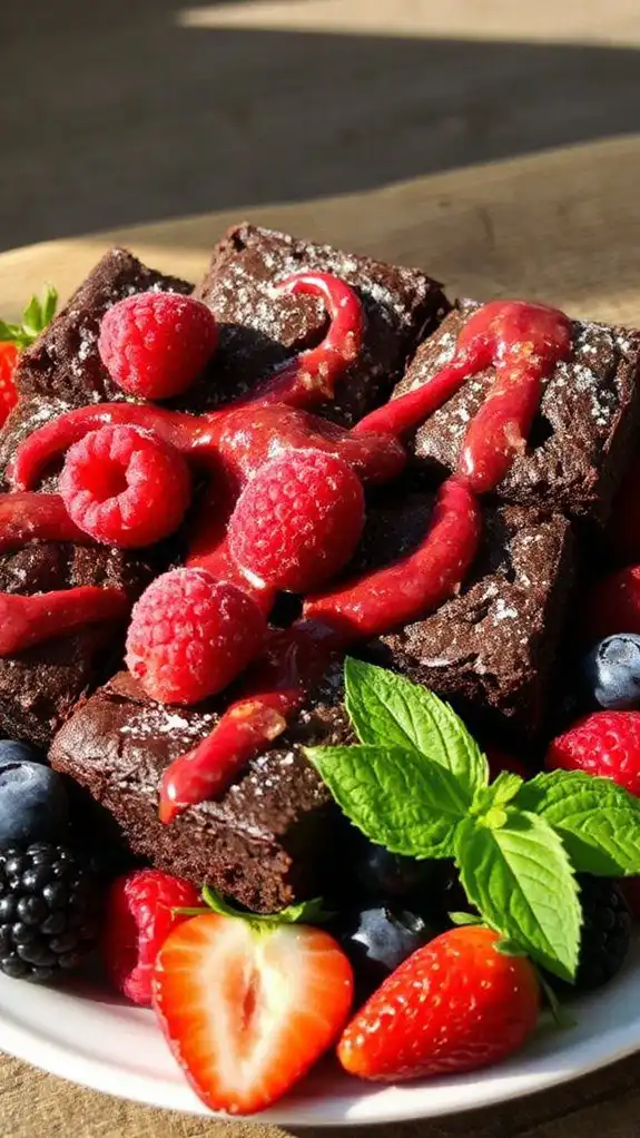 fudgy raspberry swirl brownies