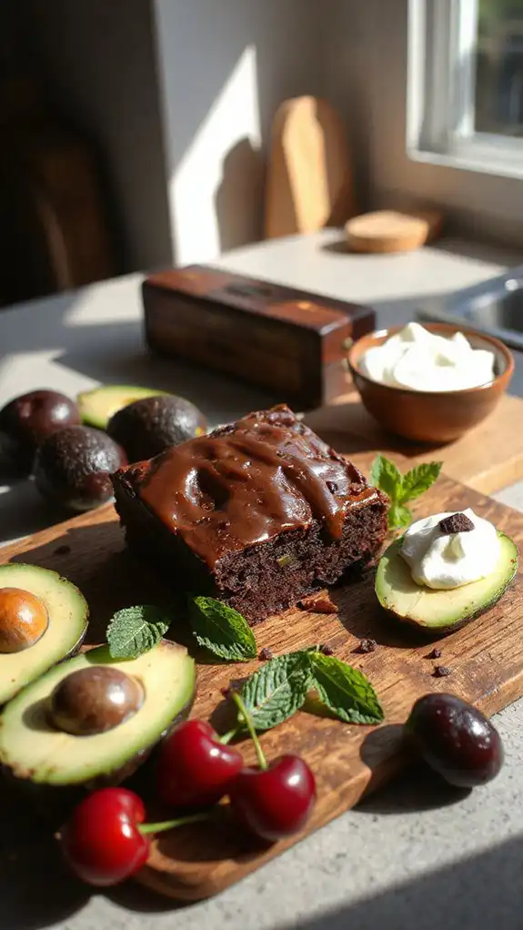 fudgy vegan avocado brownies