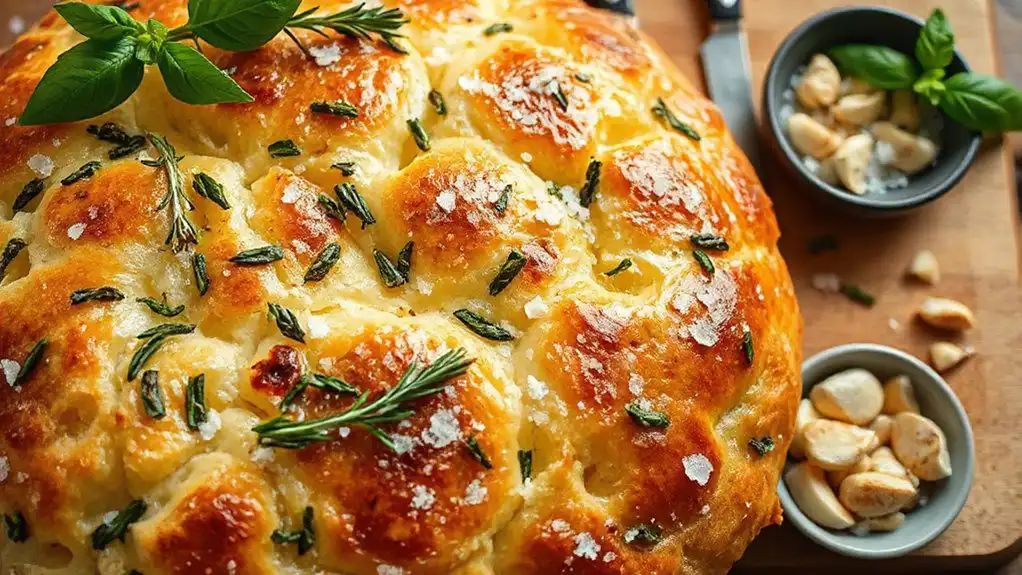 garlic herb focaccia bread