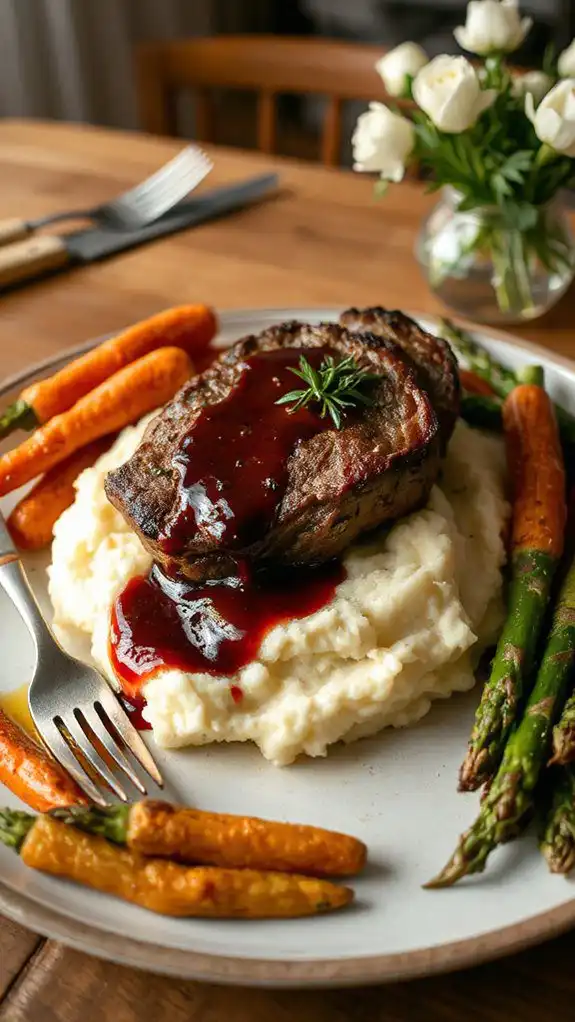 garlic mashed potatoes served