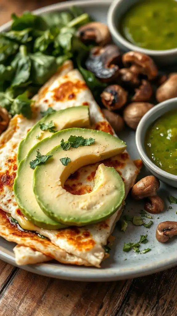 garnish dish with avocado