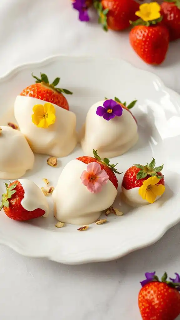garnish using edible flowers garnish using edible flowers
