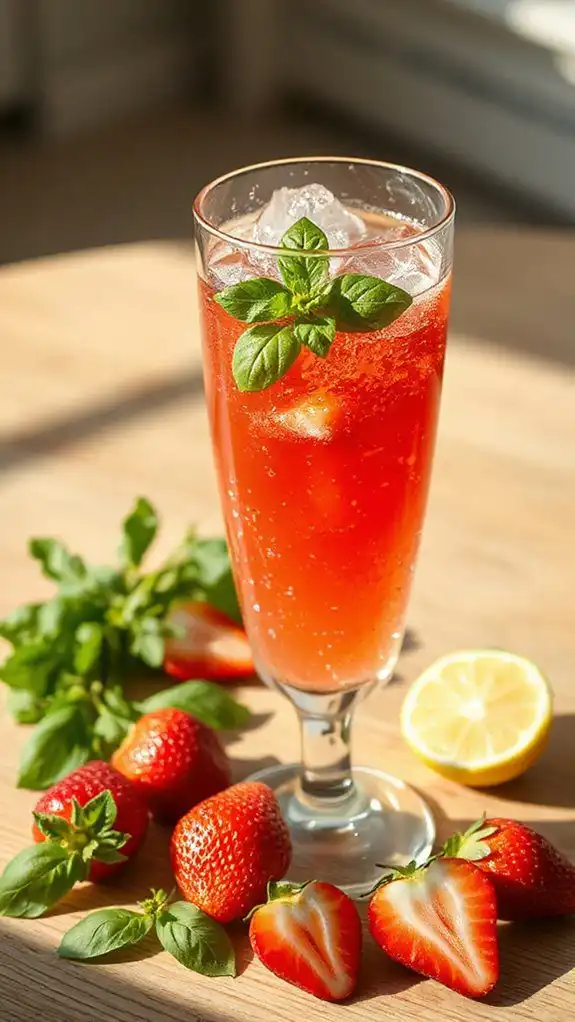 garnish with basil leaves