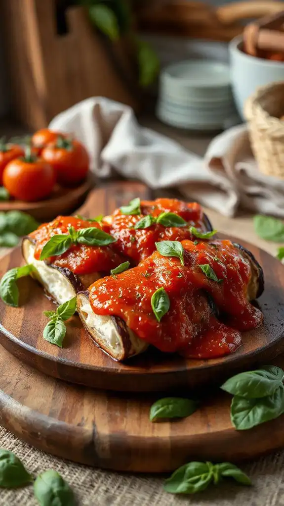 garnish with fresh basil