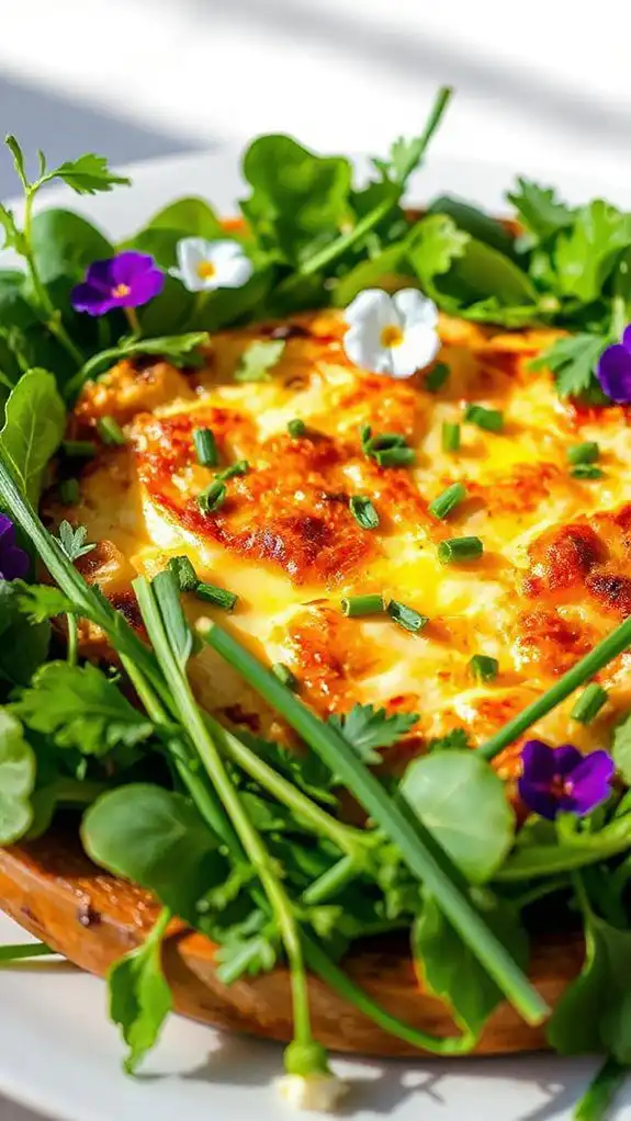 garnish with fresh greens garnish with fresh greens