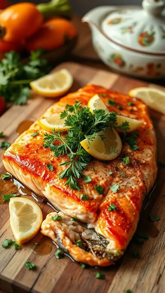 garnish with fresh herbs