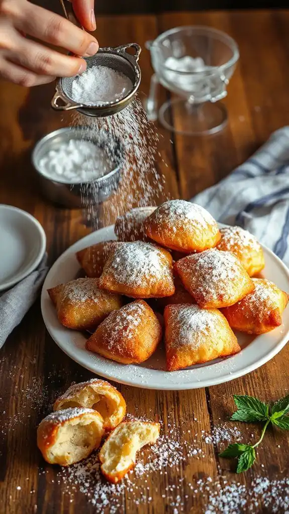 garnish with powdered sugar garnish with powdered sugar