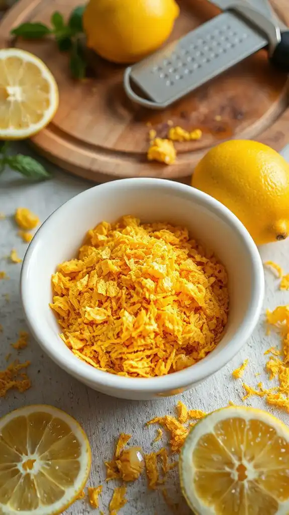 generously add lemon zest