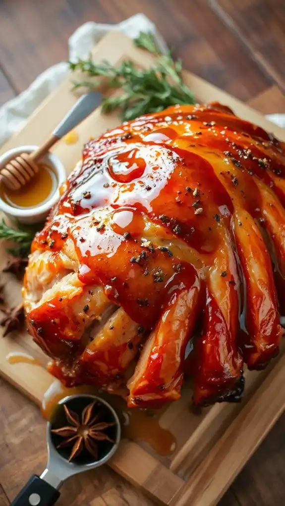 generously apply honey glaze