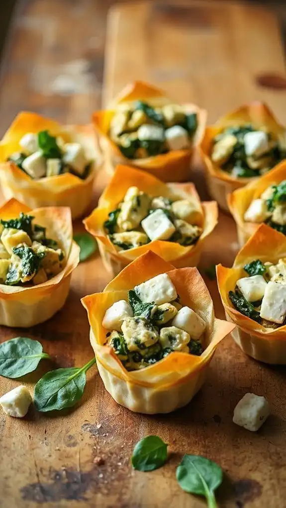 generously fill phyllo cups