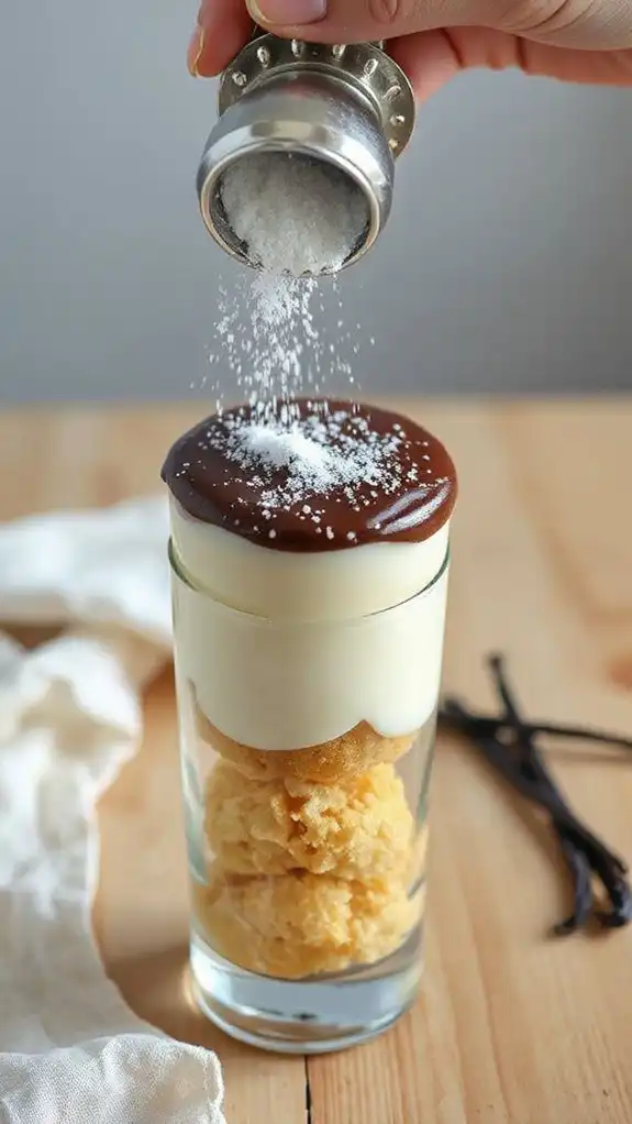gentle powdered sugar sprinkling
