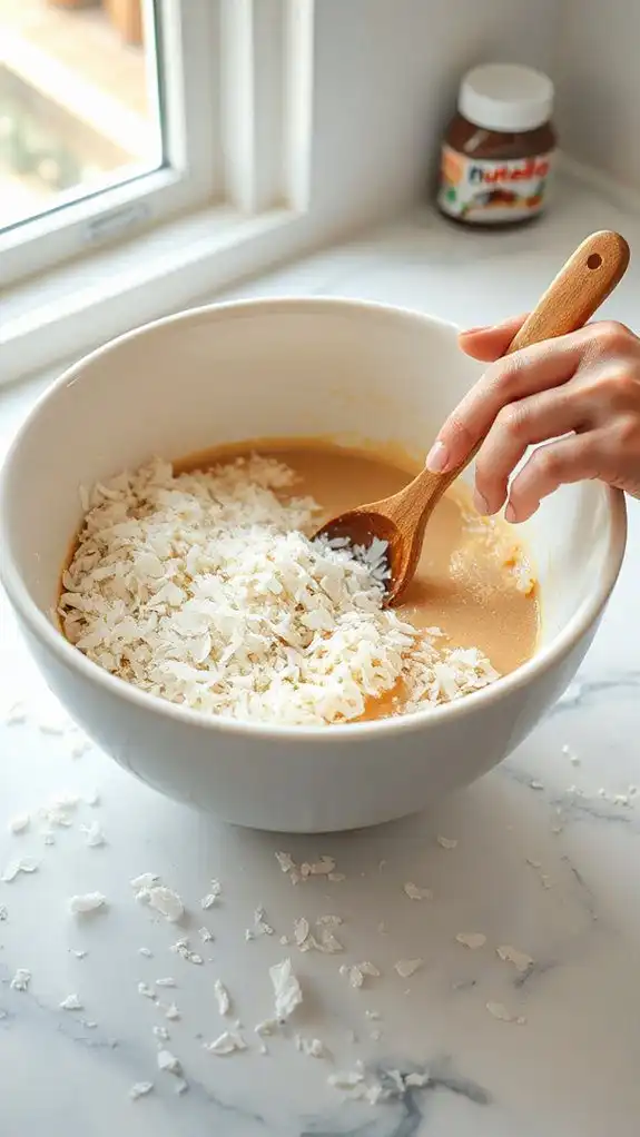 gently blend coconut mixture