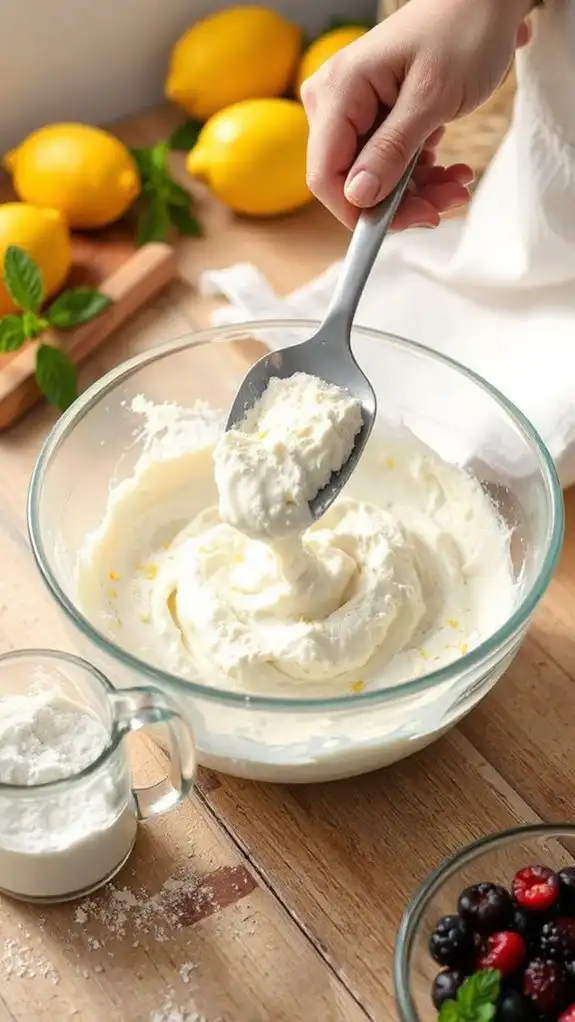 gently combine with flour