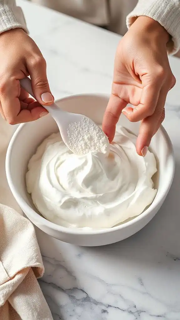 gently fold in cornstarch