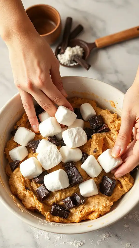 gently fold pillowy marshmallows