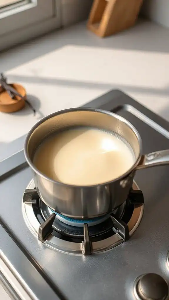 gently heat cream mixture