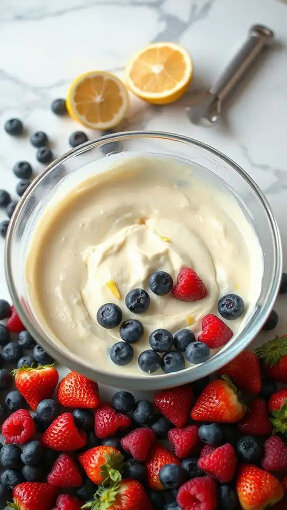 gently incorporate berries carefully