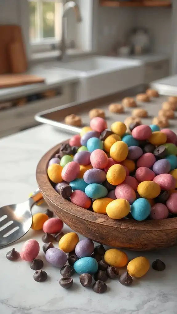gently incorporate mini eggs