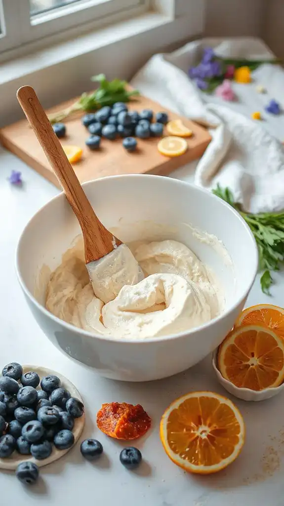 gently incorporate toppings mixture