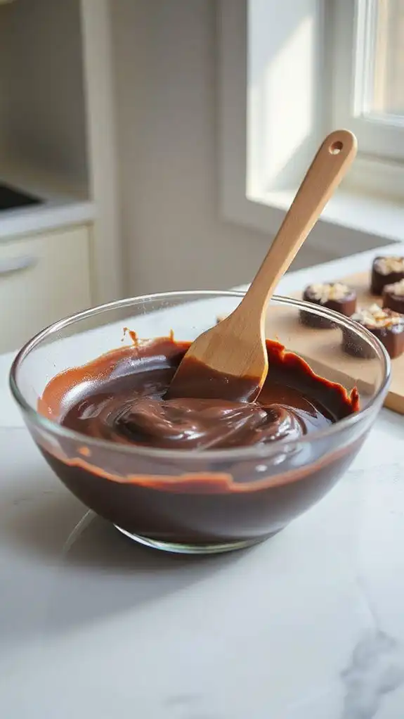 gently melt dark chocolate